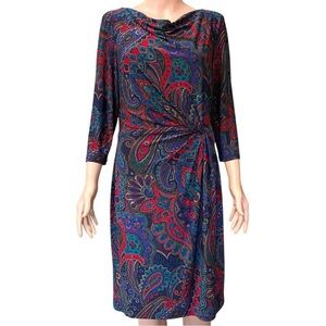 Lauren Ralph Lauren Paisley Twisted Knot Dress Black Label
Size 10